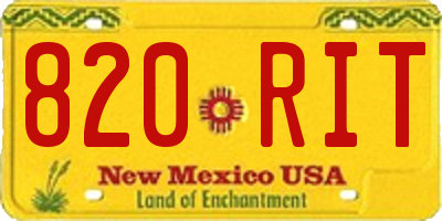NM license plate 820RIT