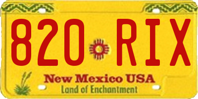 NM license plate 820RIX
