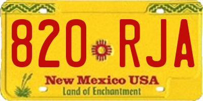 NM license plate 820RJA