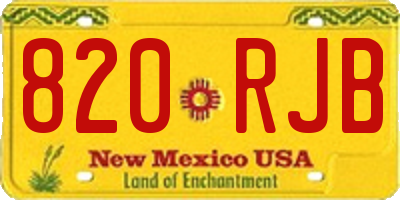 NM license plate 820RJB