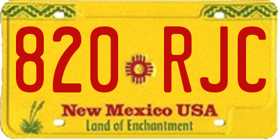 NM license plate 820RJC