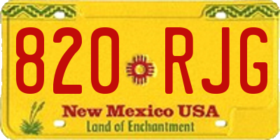 NM license plate 820RJG