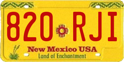 NM license plate 820RJI