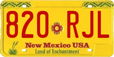 NM license plate 820RJL
