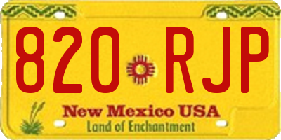 NM license plate 820RJP