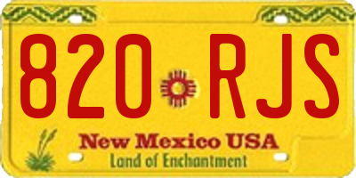 NM license plate 820RJS