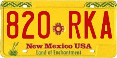 NM license plate 820RKA