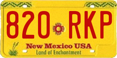 NM license plate 820RKP