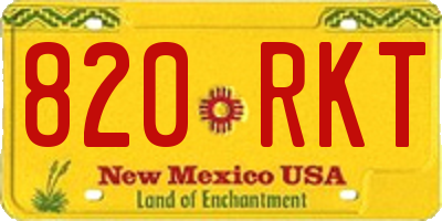 NM license plate 820RKT