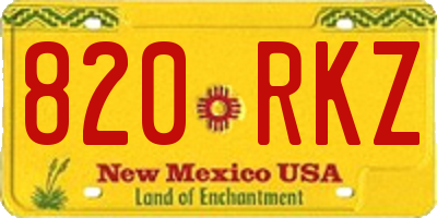 NM license plate 820RKZ