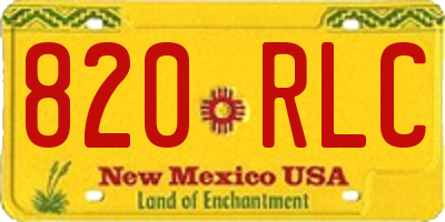 NM license plate 820RLC