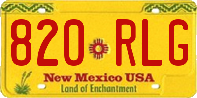 NM license plate 820RLG