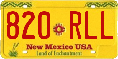 NM license plate 820RLL