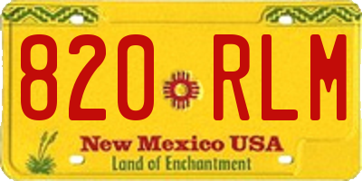 NM license plate 820RLM