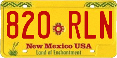 NM license plate 820RLN