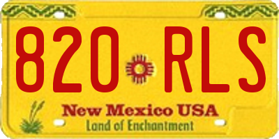 NM license plate 820RLS