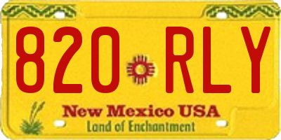 NM license plate 820RLY