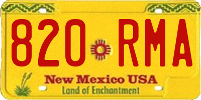NM license plate 820RMA