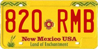 NM license plate 820RMB
