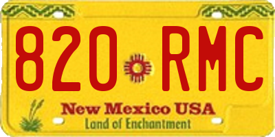 NM license plate 820RMC