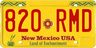 NM license plate 820RMD