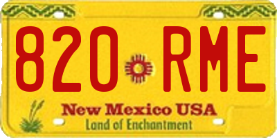 NM license plate 820RME