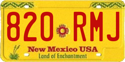 NM license plate 820RMJ