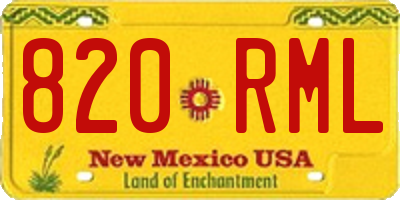 NM license plate 820RML