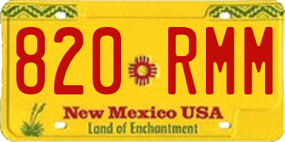 NM license plate 820RMM