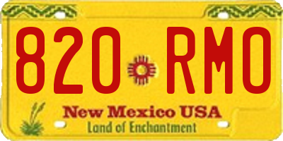 NM license plate 820RMO