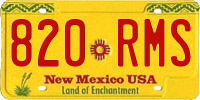 NM license plate 820RMS