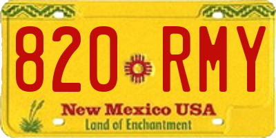 NM license plate 820RMY