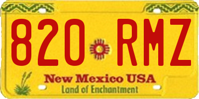 NM license plate 820RMZ