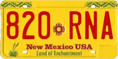 NM license plate 820RNA