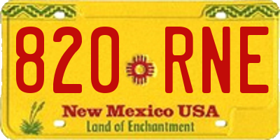 NM license plate 820RNE
