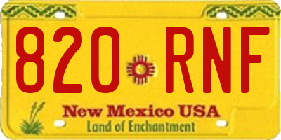 NM license plate 820RNF