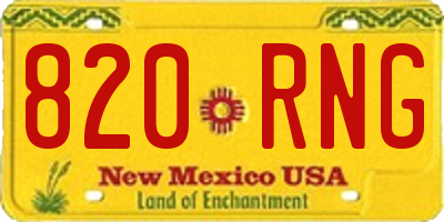 NM license plate 820RNG