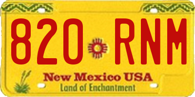 NM license plate 820RNM