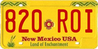 NM license plate 820ROI
