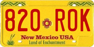 NM license plate 820ROK