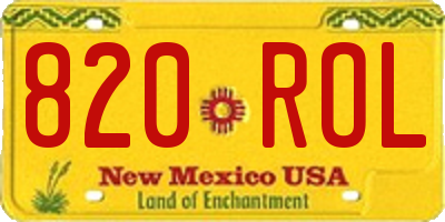 NM license plate 820ROL