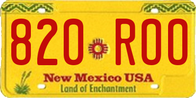 NM license plate 820ROO
