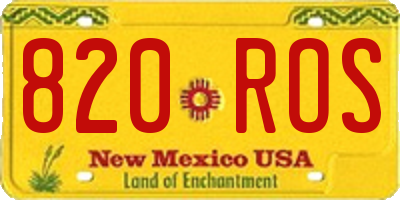 NM license plate 820ROS