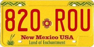 NM license plate 820ROU