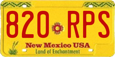 NM license plate 820RPS