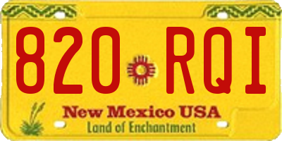 NM license plate 820RQI