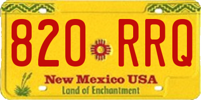 NM license plate 820RRQ