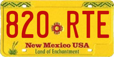 NM license plate 820RTE