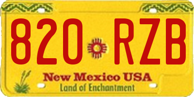 NM license plate 820RZB