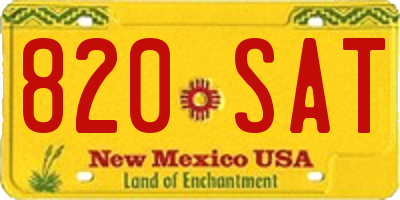 NM license plate 820SAT